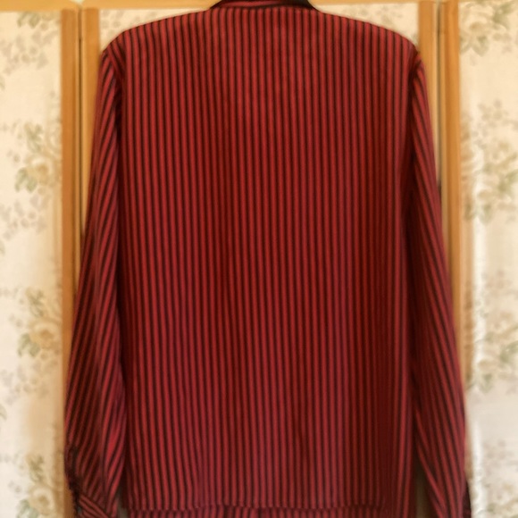 Liz Baker Black and Red Stripe Shirt Blouse - Picture 7 of 8